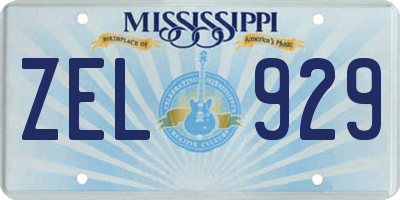 MS license plate ZEL929