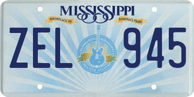 MS license plate ZEL945