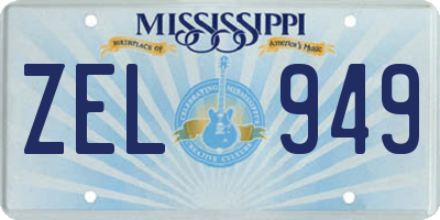 MS license plate ZEL949