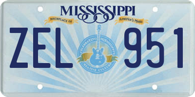 MS license plate ZEL951