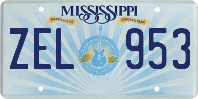 MS license plate ZEL953