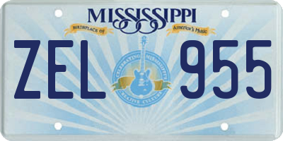 MS license plate ZEL955