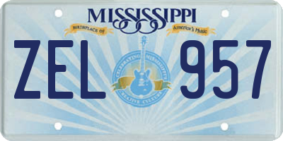 MS license plate ZEL957