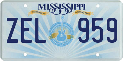 MS license plate ZEL959