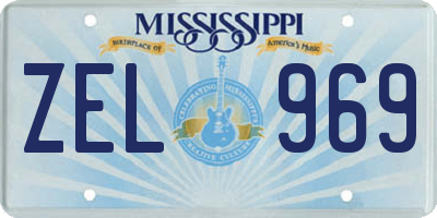 MS license plate ZEL969