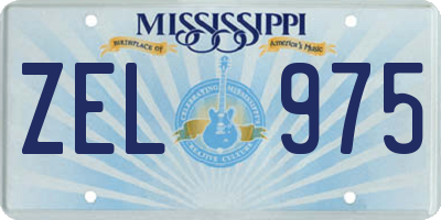 MS license plate ZEL975