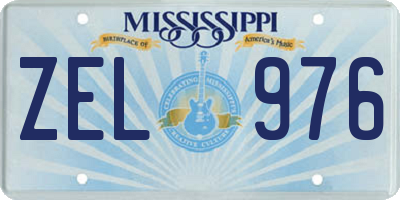 MS license plate ZEL976