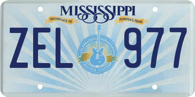 MS license plate ZEL977