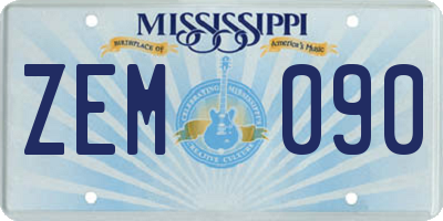 MS license plate ZEM090