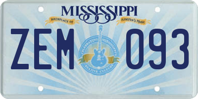 MS license plate ZEM093