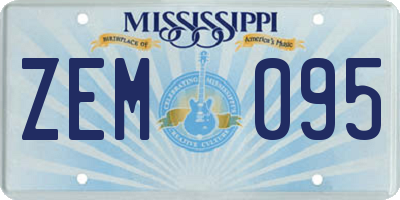 MS license plate ZEM095