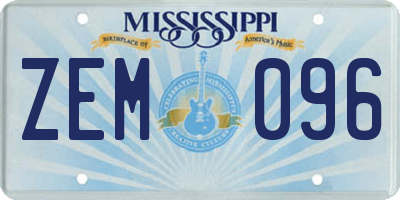 MS license plate ZEM096