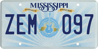 MS license plate ZEM097