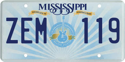 MS license plate ZEM119