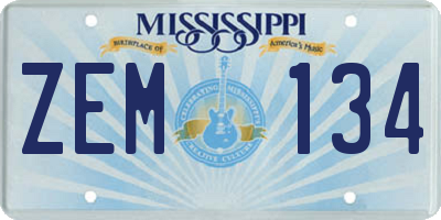 MS license plate ZEM134