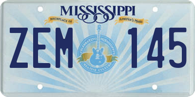 MS license plate ZEM145