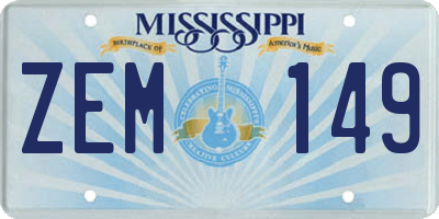 MS license plate ZEM149
