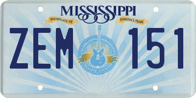 MS license plate ZEM151