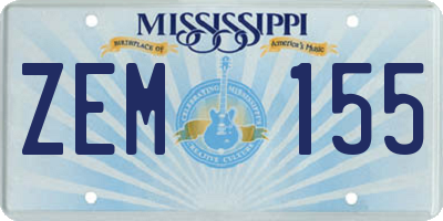 MS license plate ZEM155