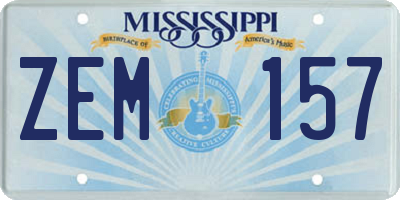 MS license plate ZEM157
