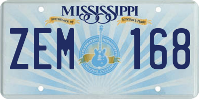 MS license plate ZEM168