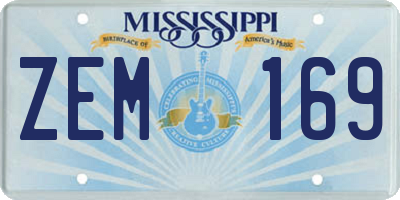 MS license plate ZEM169