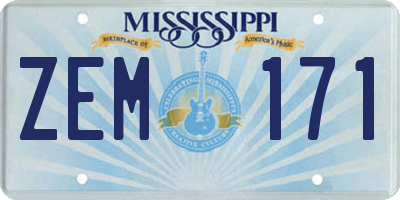 MS license plate ZEM171