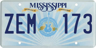 MS license plate ZEM173
