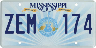 MS license plate ZEM174
