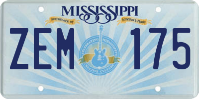 MS license plate ZEM175