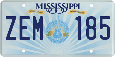 MS license plate ZEM185