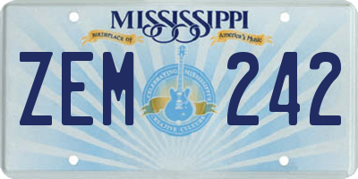 MS license plate ZEM242