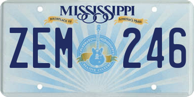 MS license plate ZEM246