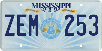 MS license plate ZEM253