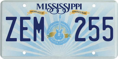 MS license plate ZEM255