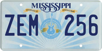 MS license plate ZEM256