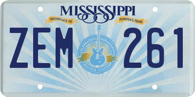 MS license plate ZEM261