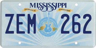 MS license plate ZEM262