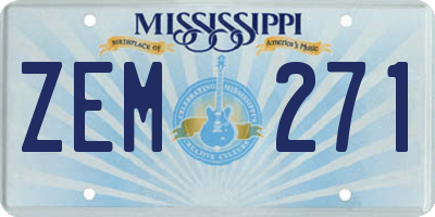 MS license plate ZEM271