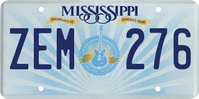 MS license plate ZEM276