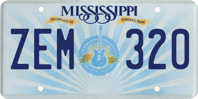 MS license plate ZEM320