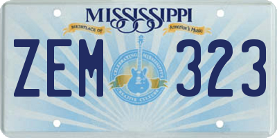 MS license plate ZEM323