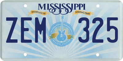 MS license plate ZEM325