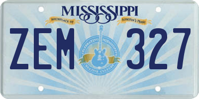 MS license plate ZEM327