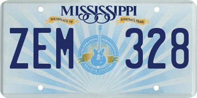MS license plate ZEM328