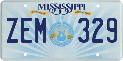 MS license plate ZEM329
