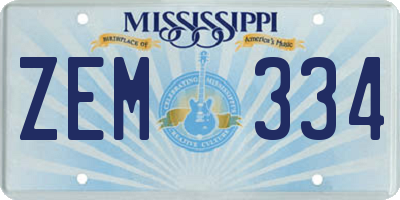 MS license plate ZEM334
