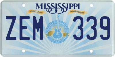 MS license plate ZEM339