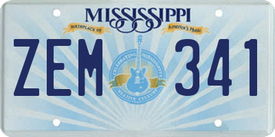 MS license plate ZEM341