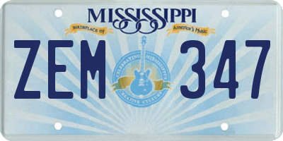 MS license plate ZEM347